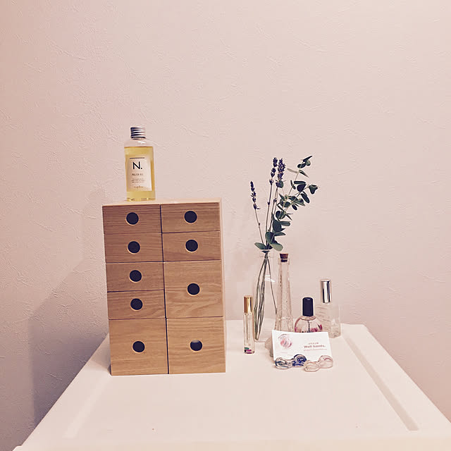 My Shelf,冷蔵庫の上,ヘアオイル,n.,ラベンダードライフラワー,ラベンダー,無印良品,ワンルーム,一人暮らし Hitoの部屋