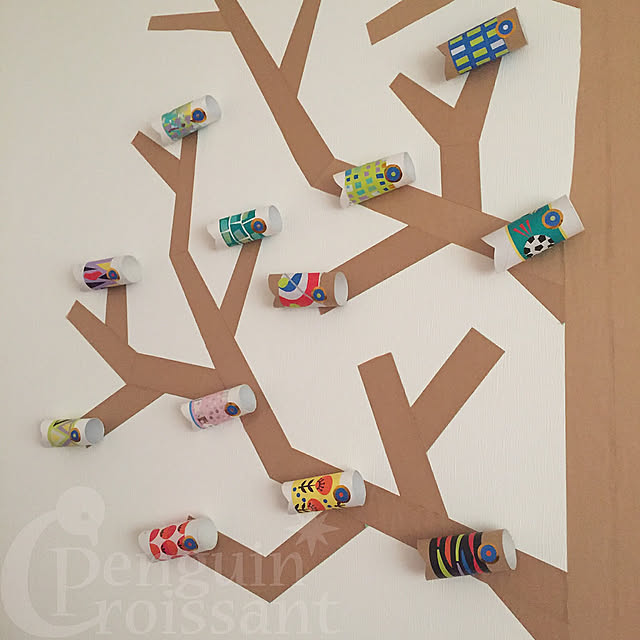 こどもの日,北欧柄,キッズルーム,工作,トイレットペーパーの芯,折り紙,子供部屋,こいのぼり,ハンドメイド,隠れカーリング,手作り,いいね保存ありがとうゴザイマス(^^),ガムテープの木は養生テープと重ね貼り,断捨離できない tomozoh3の部屋