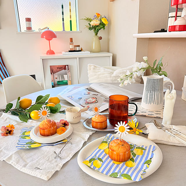 My Desk,カラフルインテリア,韓国インテリア,ジャスミンティー,ハーブティー,FlyingTiger,耐熱マグカップ,ティータイム,皆さんとの出逢いに感謝♡,いつも見てくれてありがとうございます♡,おやつタイム,スタンダードプロダクツ mri96の部屋