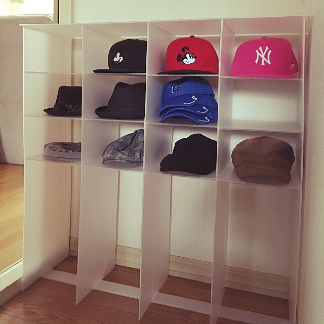 My Shelf,グルーガン,帽子,収納,プラダン,100均 fumi_fufufuの部屋