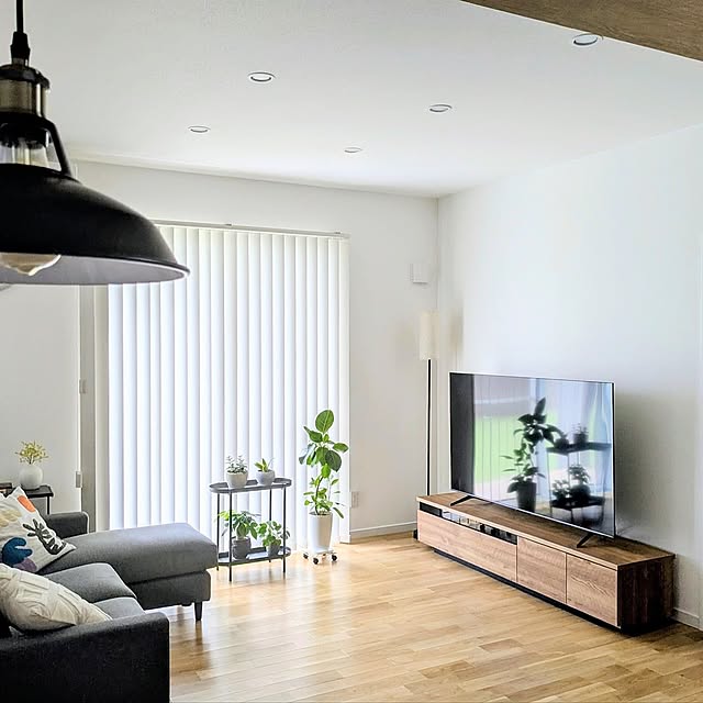 カーテン・ブラインド,観葉植物,無印良品,イケア,北欧,ニトリ,クッションカバー,北欧インテリア,北欧モダン,シンプルが好き,北欧モノトーン,イベント参加,すっきり暮らす,シンプルな暮らし,無垢の床,無垢の床材,ナラ無垢床,ナラ材,テレビボード,スタンドライト,バーチカルブラインド,フランフラン クッションカバー,フランフラン,シンプルインテリア,シンプルにすっきりと暮らす,平屋,平屋暮らし,平屋建て,My Desk,掃き出し窓 pannaの部屋