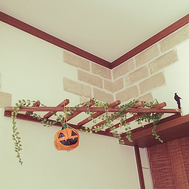 On Walls,レンガシート,100均,フェイクグリーン,セリア,DIY hima-ringoの部屋