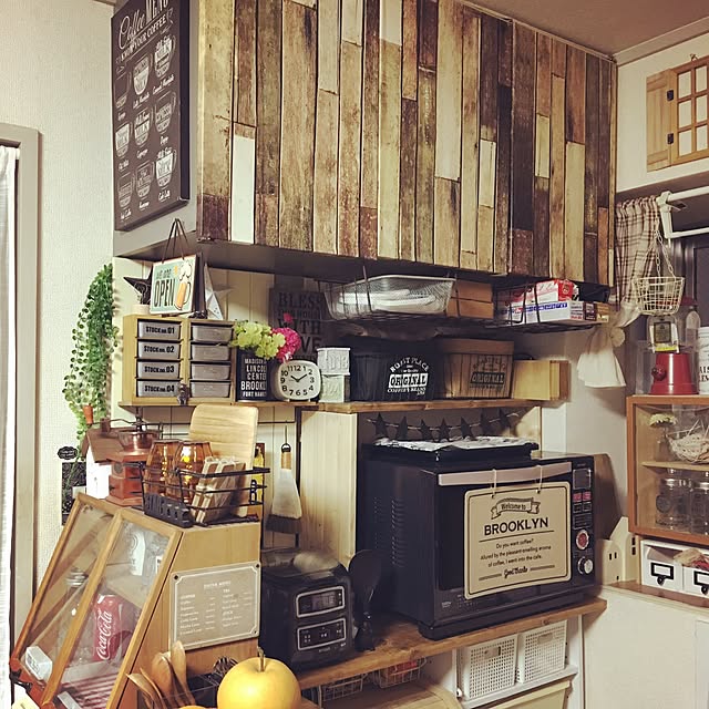 Kitchen,リメイクシート,賃貸　,100均,カウンターDIY,DIY,セリア,キャンドゥ,3COINS,ショーケース,ダイソー Mikaの部屋