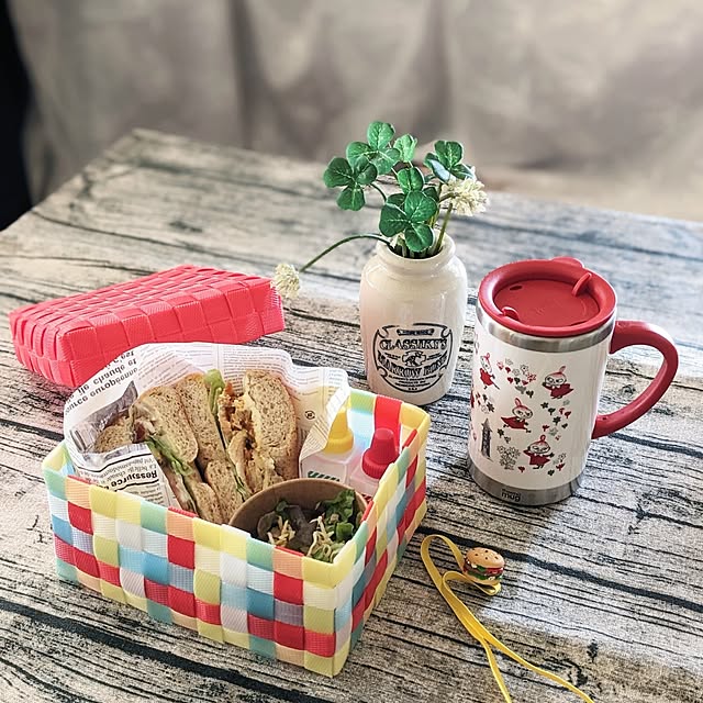 Kitchen,ハンドメイド 春,ランチボックス,サンドウィッチケース,PPバンド,手作り,イベント参加,ハンドメイド,3枚投稿,カフェ,お弁当,おうちカフェ purpureの部屋