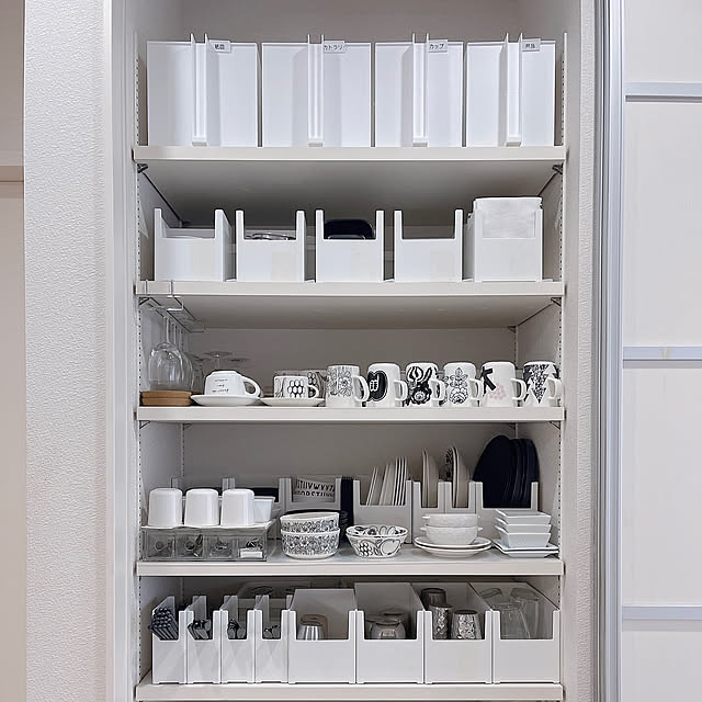 My Shelf,吊戸棚ストッカー,ニトリ,整理収納,食器棚収納,skitto,ホワイトインテリア,白が好き,北欧食器 mikiの部屋