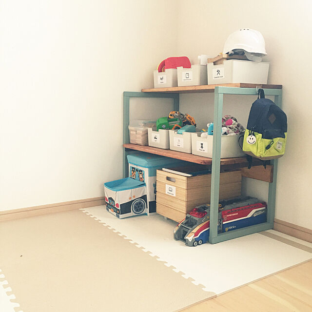 おもちゃ収納,無垢の床,DIY,My Shelf mizutamaの部屋