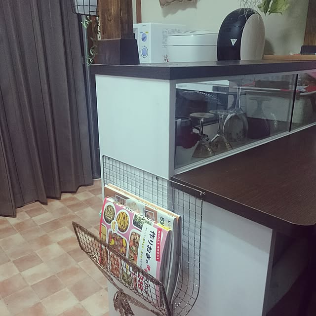 Kitchen,料理本,キッチンカウンター,DIY,100均アイテム,壁紙屋本舗,団地生活 Ayumiの部屋