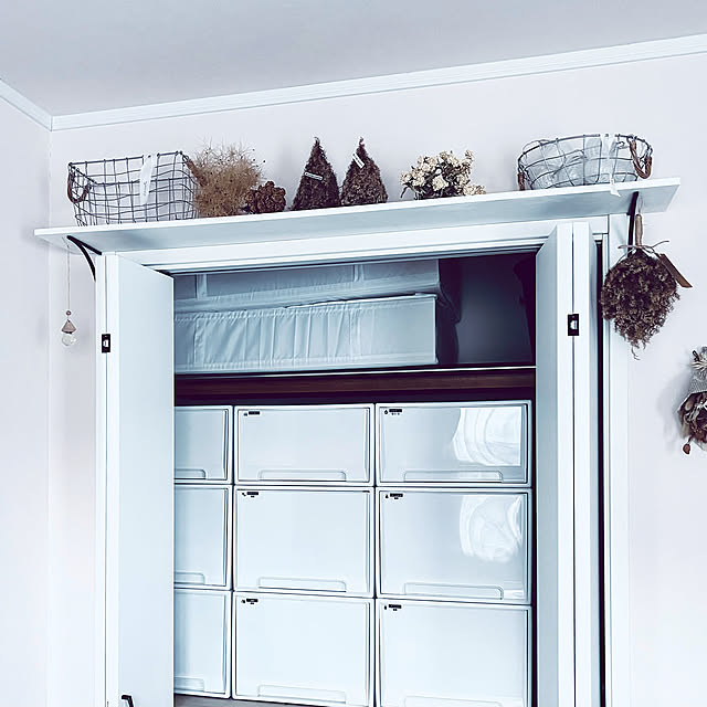 My Shelf,クリスマス雑貨,クリスマスツリー,fits mono,天馬Fits収納ケース,天馬フィッツワールド,IKEAのSKUBB,IKEA,2025.12.26,押入れ収納,押入れ,クローゼット収納,クローゼットの中,クローゼット,ホワイトインテリア usagiの部屋