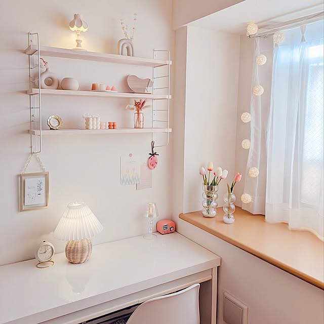 Bedroom,ダイソー,間接照明,セリア,3COINS,海外風インテリア,コットンボール,H&M HOME,韓国インテリア aの部屋