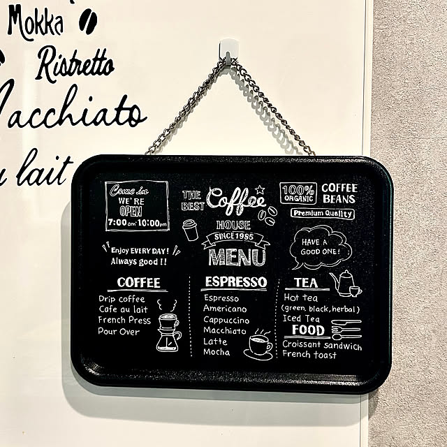 カフェメニューボード,100均リメイク,Daiso,seria,10分でできる,Kitchen mitsukiの部屋
