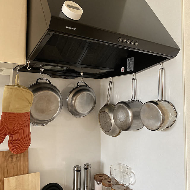 Kitchen,鍋,吊り下げ収納,ネオジムマグネットフック,ネオジム磁石 tukimiの部屋