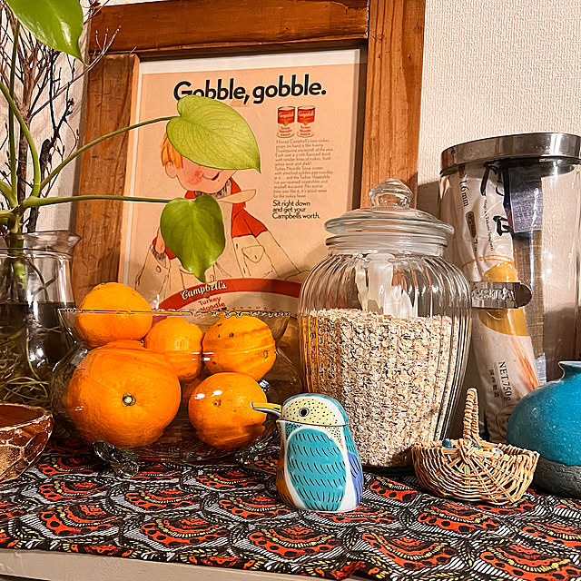 モンステラ水挿し,アフリカン生地,食器棚DIY,RoomClipショッピング,Kitchen,カワセミの醤油さし hirominkoの部屋
