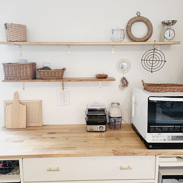 Kitchen,ラッセルホブス,ラッセルホブス ミニスチーマー,Russell Hobbs,スチーマー,ミニスチーマー,蒸し器,レコルト,レコルト カプセルカッター,recolte,カプセルカッターボンヌ,キッチンシェルフ,キッチンシェルフＤＩＹ,キッチンシェルフDIY,背面カウンター,背面カウンター DIY maaの部屋