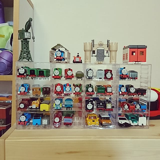 My Shelf,100均,トーマス収納,キッズスペース,カプセルプラレール,ダイソー,トーマス funta2323の部屋