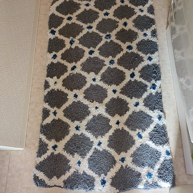 Bathroom,ダイソー,100均,ハンドメイド,DIY,トイレ脱衣所,パンチニードル,バスルームマット purpurapsycheの部屋