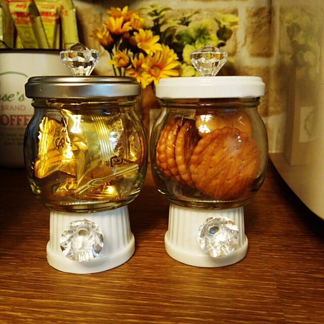 Kitchen,プリンの空き瓶,100均,ガチャガチャ風キャンディーポット Sayuriの部屋