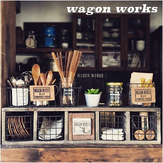 Kitchen,wagonworks,DIY,IG→wagonworks,セリア,端材 DIY,ブログUPしました♪ chikoの部屋