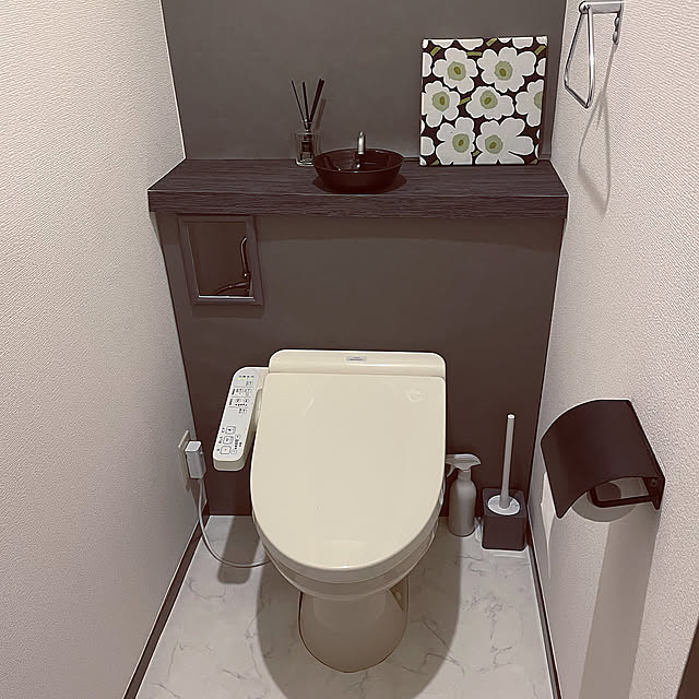 Bathroom,トイレのインテリア,トイレ,賃貸,ホテルライク,リメイクシート,ダイソー,賃貸DIY,大理石調,雑貨,DIY,丁寧な暮らし,100均,リメイク,モノトーン,マリメッコ,リゾート,男前 marime0912の部屋