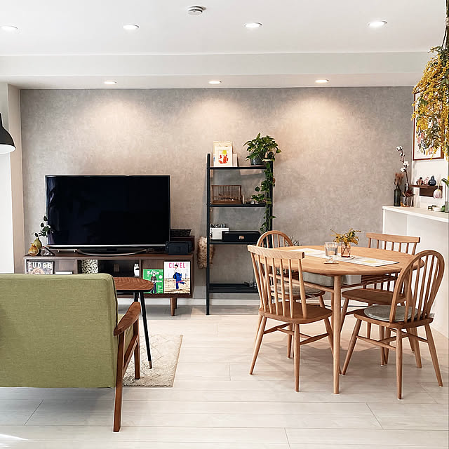 エアリゾームインテリア,ミモザ,3LDK,中古マンション,ラウンドテーブル,ふたり暮らし,IKEA,ダイニング,ダイニングテーブル,二人暮らし,Iittala,momo natural,ニトリ,Lounge sunの部屋