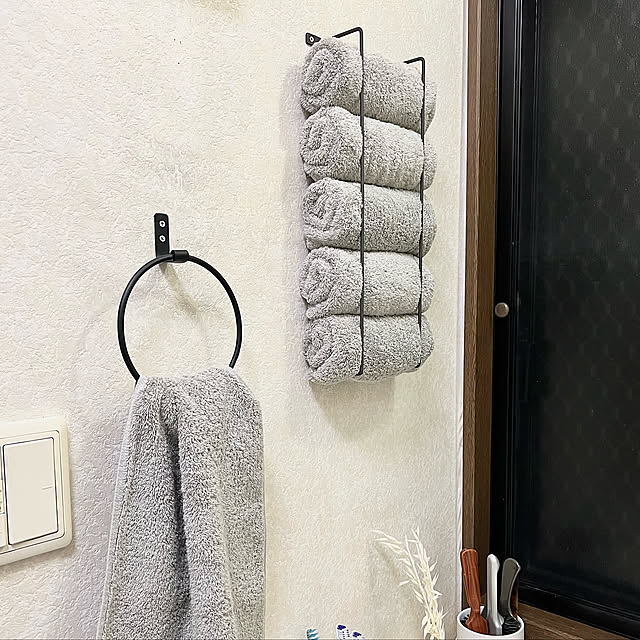 タオルハンガー,タオル,アイアン,タオル掛け,タオル収納,ディスプレイ,100均,ナチュラル,ディフューザー,DIY,セリア,北欧,Bathroom Gonの部屋