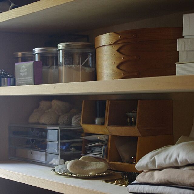 My Shelf,シェーカーボックス,見せる収納,生活感のある家,無印良品,セリア,収納,クローゼット収納,クローゼット,模様替え,すっきり暮らしたい sugomoliの部屋