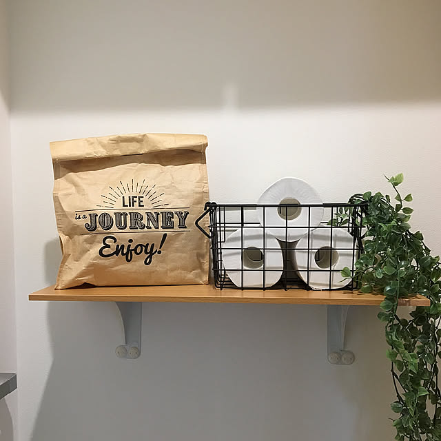 Bathroom,セリア,フェイクグリーン,ニトリ,トイレットペーパー見せる収納 shihodaの部屋