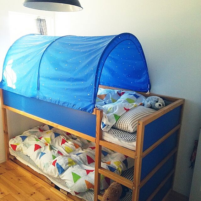 Bedroom,IKEA,こども部屋,二段ベット,ナチュラル,ぬいぐるみ,子ども kankenmama12の部屋