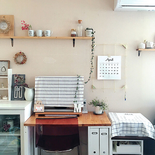 My Desk,IKEA,北欧ナチュラル,ミックススタイルインテリア,デスクトップパソコン,デスクDIY,デスク Yayoiの部屋