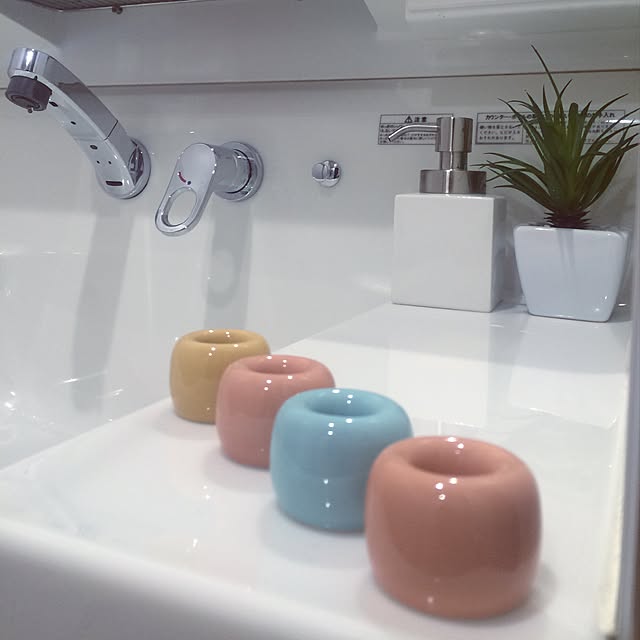 Bathroom,シンプル,無印良品,ソープディスペンサー,フェイクグリーン,トクラス,洗面台,歯ブラシスタンド tajiの部屋