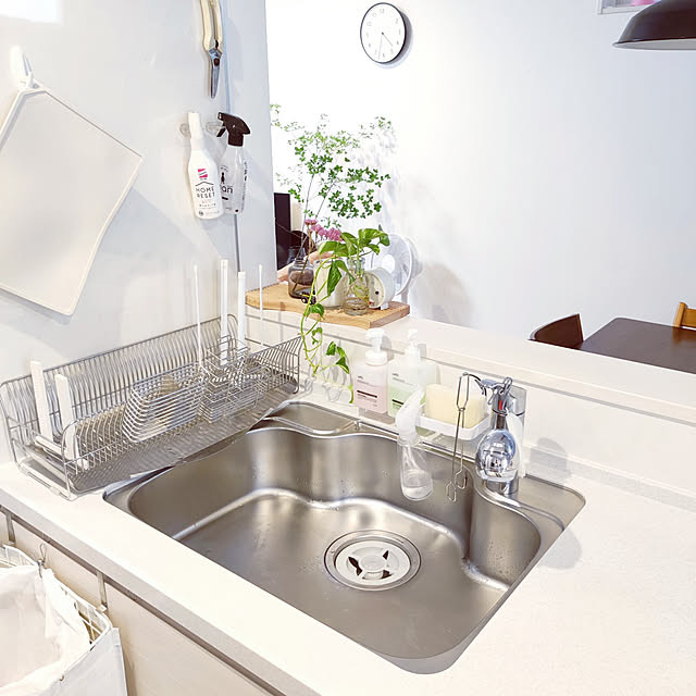 Kitchen,キッチンシンク,クリナップキッチン,建売,美サイレントシンク,掃除しやすく,浮かせる,水切りかご,グリーンのある暮らし Jijiの部屋