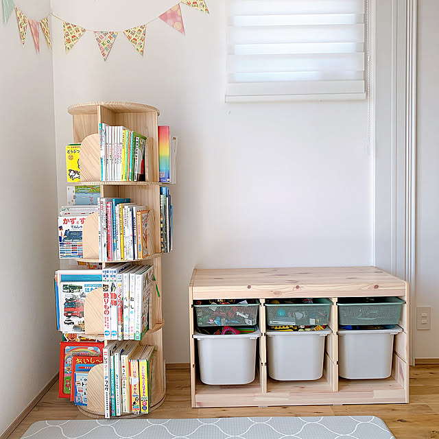本棚,回転式本棚,キッズスペース,子どもと暮らす suzumaruの部屋