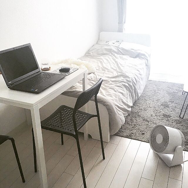 My Desk,ダイニングテーブル,無印良品,IKEA,ワンルーム,賃貸,賃貸インテリア,シンプル fumeneの部屋