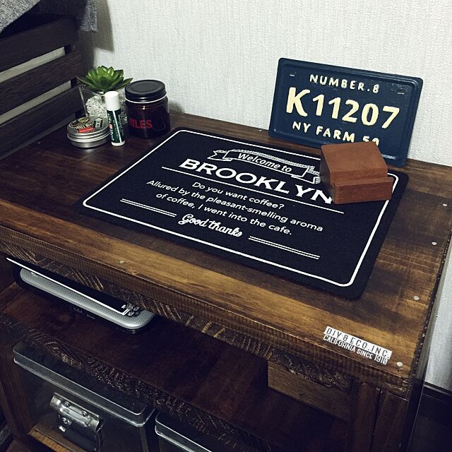 Bedroom,niko and…　,男前,DIY,ナンバープレート,セリア pato.の部屋