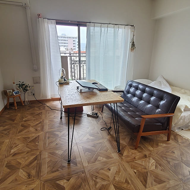 Overview,無印良品,レトロ,ソファ,ドライフラワー,フェイクグリーン,アンティーク,DIY,IKEA,一人暮らし,カフェ風,照明,雑貨,10帖,1K,テーブル,ナチュラル,アレクサのある生活,クッションフロア,シンプル,ベッド,マットレスベッド,賃貸でも諦めない！,海外インテリアに憧れて 38sanの部屋