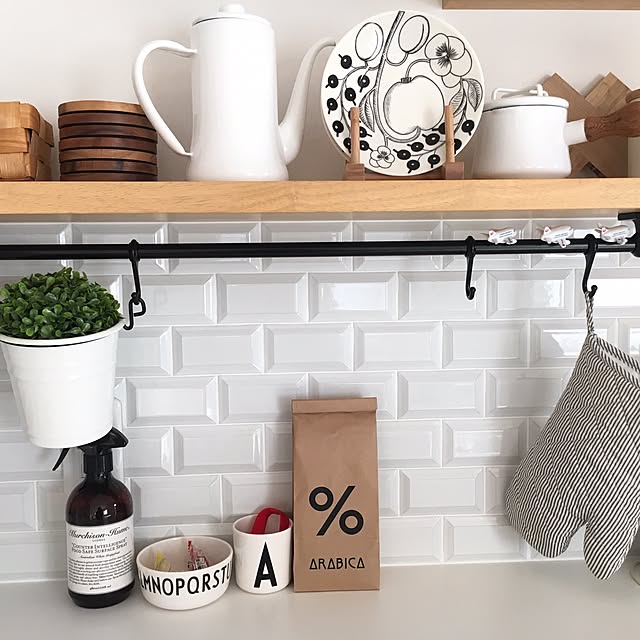 My Shelf,100均,北欧,飾り棚,ニトリ,無印良品,ダイソー,IKEA,名古屋モザイク,シンプル,タイル,キッチン,ラッセントレー,収納,キャニスター y.a.k_home4811の部屋