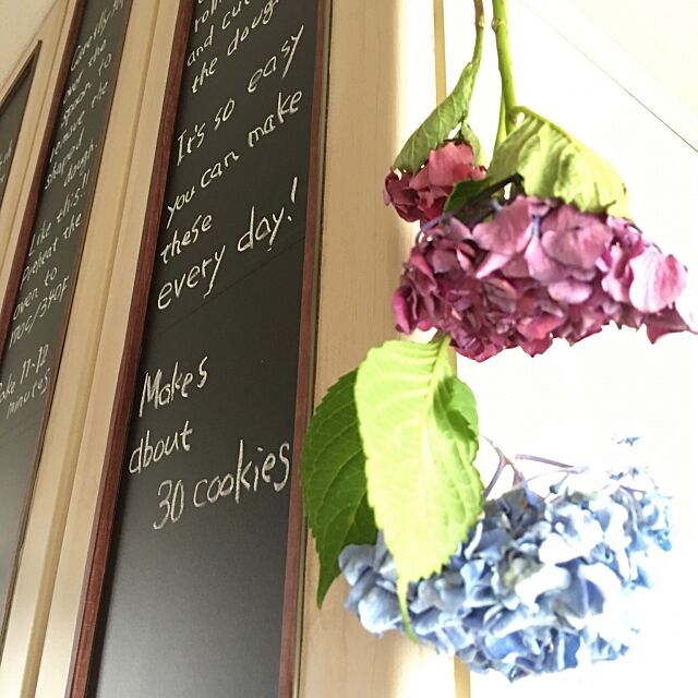 Kitchen,紫陽花,セリアリメイクシート,黒板シート セリア,フォロワーの皆様に感謝です♫ takaの部屋