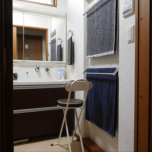 Bathroom,バスタオル掛け,ニッチ,洗面所,家づくり,2段式,脱衣所 yasu10の部屋