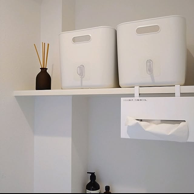 Bathroom,無印良品,やわらかポリエチレンケース,トイレットペーパー収納,収納アイデア,すっきり暮らす,建売住宅,整理収納アドバイザー,住宅収納スペシャリスト,フィルムフックリングタイプ rumi_home169の部屋
