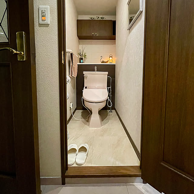 Bathroom,石目調タイル,DIY,サンゲツクッションフロア,ビフォーアフター momo_sanの部屋