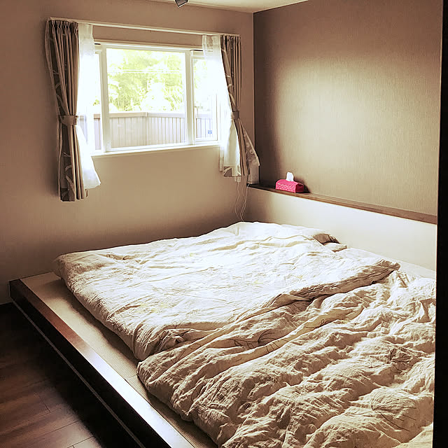Bedroom,小上がり 寝室,無印良品,シンプルライフ,8畳寝室 Fumの部屋