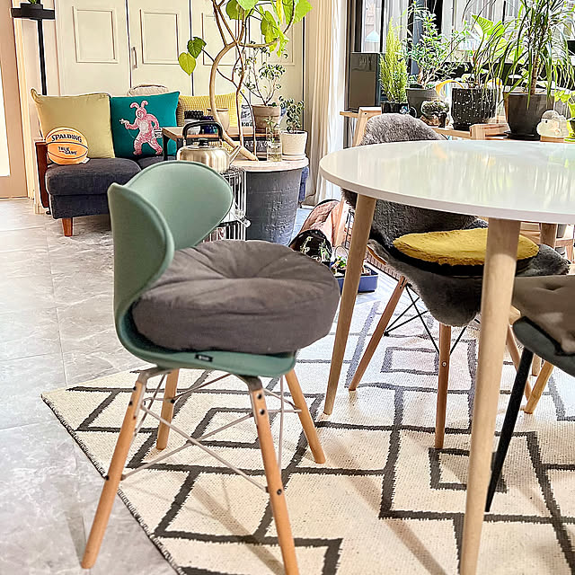 Lounge,クッション,北欧インテリア,カフェ風インテリア,インスタ→Shakitro,日々の暮らし,LAKOLE,ラコレ,ラコレハウス,緑のある暮らし,観葉植物のある暮らし,観葉植物,Style Chair SM,Style Chair shakikoの部屋
