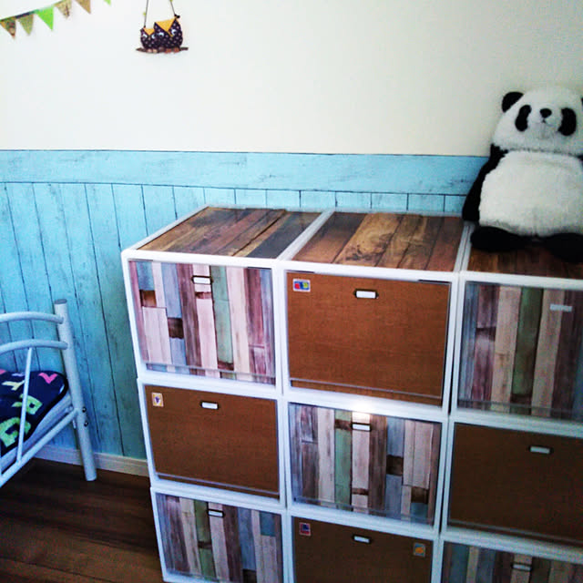 Bedroom,セリアリメイクシート,無印良品,無印良品 収納,ダイソーリメイクシート,収納,子ども部屋,子ども服収納 sin-okojyoの部屋