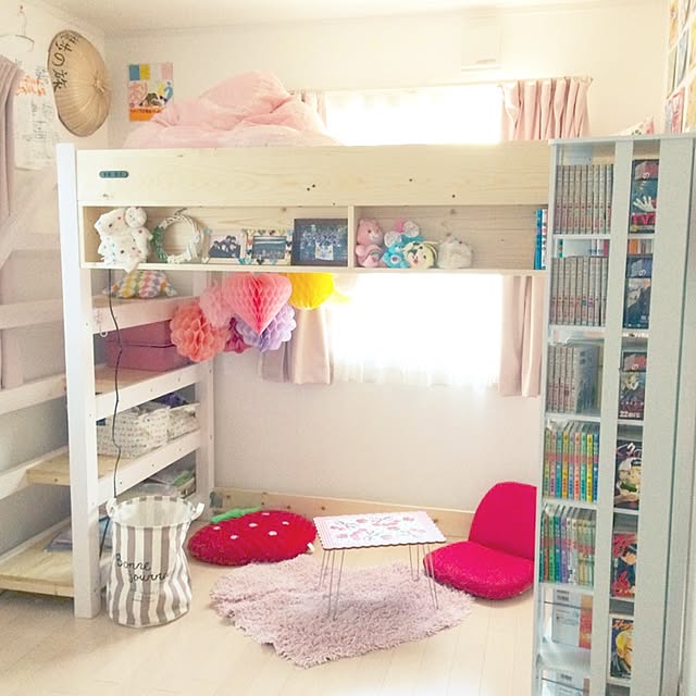 中学生の女子部屋,子供部屋女の子,子供部屋,ロフトベッド,セリア,Bedroom,買ってよかったモノ kaccoの部屋