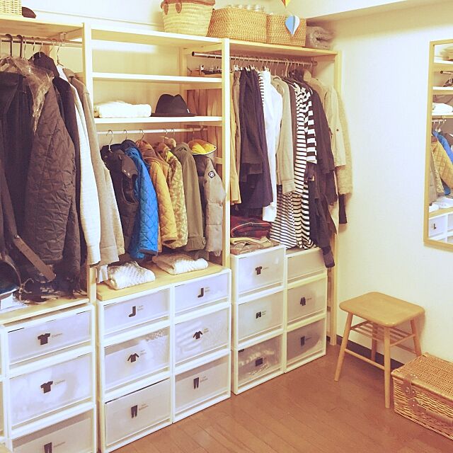 My Shelf,OURHOME,衣類収納,無印良品,ナチュラル,DIY,コンテスト,収納,賃貸,転勤族 acoの部屋