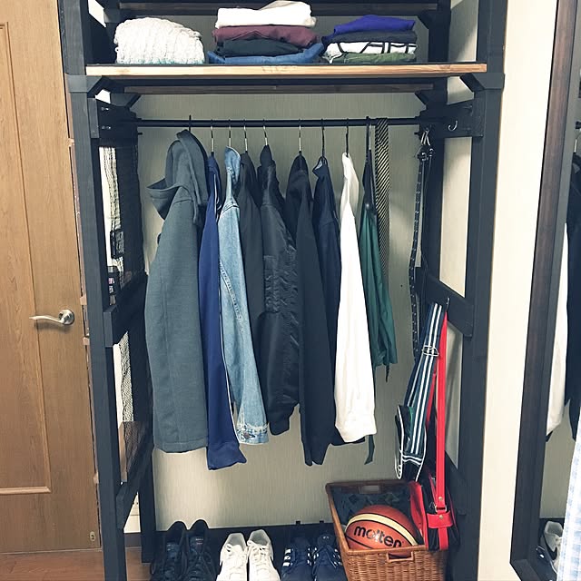My Shelf,ラブリコ,ハンガーラック,片付け,100均,中古マンション快適に,セリア,男前,雑貨,ナチュラル,モノトーン,DIY Yumikoの部屋