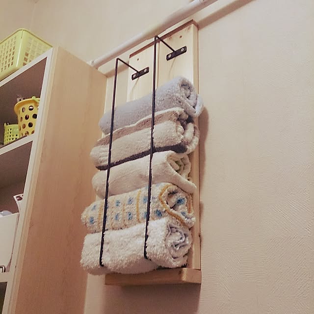 Bathroom,セリア,アイアンウォールバー,DIY,タオル,洗面所DIY,洗面所リメイク bluepointの部屋