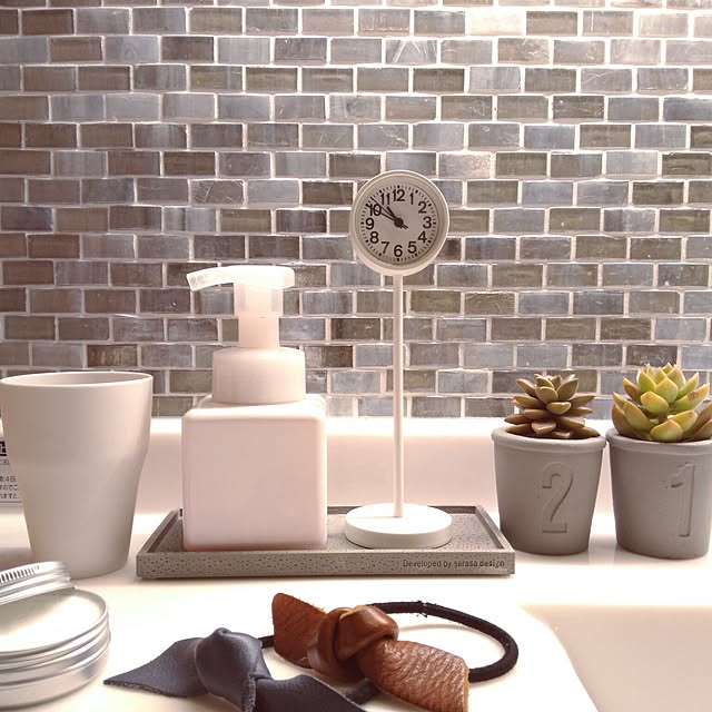 Bathroom,楽天で買ったもの,sarasa design store,無印良品,多肉,seria,グレー好き,グリーンのある暮らし,こどもと暮らす,シンプルインテリア,名古屋モザイクタイル sonaの部屋