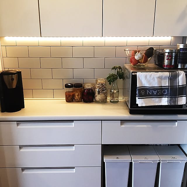 Kitchen,リクシルキッチン,背面収納カウンター,IG→mushroom_73,IKEA mushROOMsの部屋