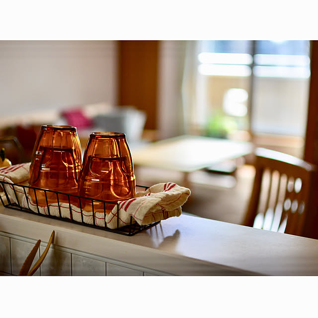 Kitchen,キッチンからの眺め,セリア,アンバーグラス風,暮らしの一コマ,100均 mckの部屋