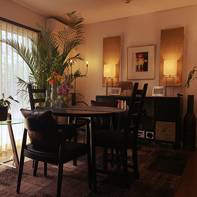 110cm,ダイニングテーブル,LISABO,IKEA,男前,Lounge tillandsia.n.gardenの部屋